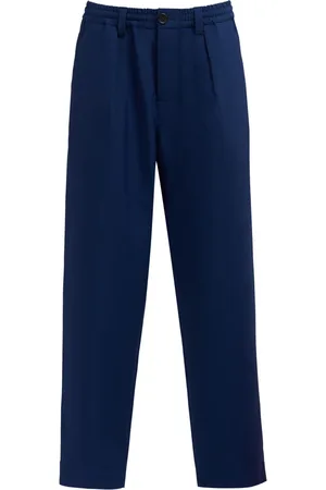 Marni Spodnie, Mężczyzna, Niebieski, 2XL, Bawełna, Tropical Wool Cropped Trousers