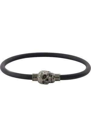 Alexander McQueen Akcesoria, Mężczyzna, Czarny, M, Czarny Bransoletka z Czaszką