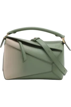 Loewe Pre-owned, Kobieta, Zielony, ONE SIZE, Len, Pre-owned Skórzane torebki