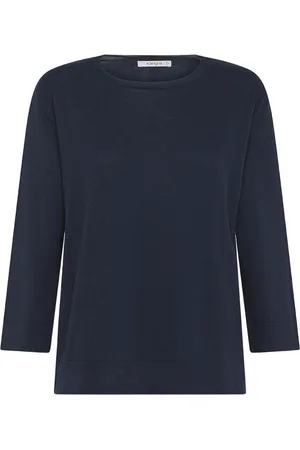 KANGRA CASHMERE Swetry, Kobieta, Niebieski, M, Niebieski Sweter z Okrągłym Dekoltem