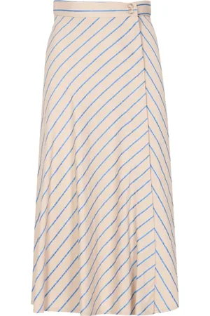 Kaos Spódnice, Kobieta, Beżowy, S, Spódnica w paski z wysokim stanem