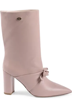 DEE OCLEPPO Buty, Kobieta, Różowy, 36 EU, Elegancki Bow Short Boot z Złotym Detalem