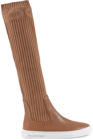 DEE OCLEPPO Buty, Kobieta, brązowy, 38 EU, Elastyczny Skórzany But Sneaker