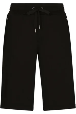 Dolce & Gabbana Szorty, Mężczyzna, Czarny, M, Bawełna, Czarne Bawełniane Spodenki do Joggingu