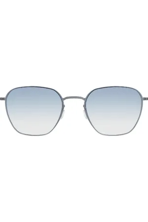 LINDBERG Akcesoria, unisex, Szary, ONE SIZE, Minimalistyczne Okulary Przeciwsłoneczne z Tytanu - Niebieskie Soczewki