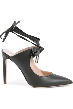 DEE OCLEPPO Buty, Kobieta, Czarny, 37 1/2 EU, Elegancki Skórzany Mule z Kokardą