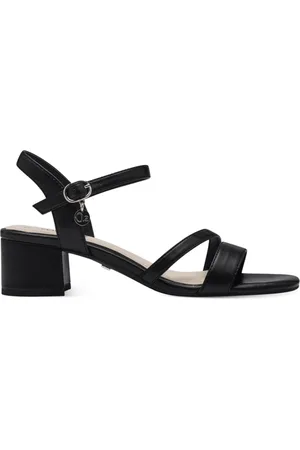QS by s.Oliver Buty, Kobieta, Czarny, 38 EU, Eleganckie Czarne Sandały Damskie