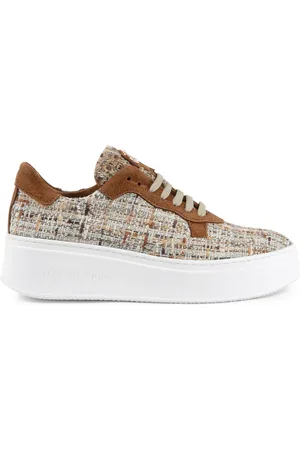 DEE OCLEPPO Buty, Kobieta, brązowy, 39 EU, Len, Boucle Wysoka Podeszwa Sneaker