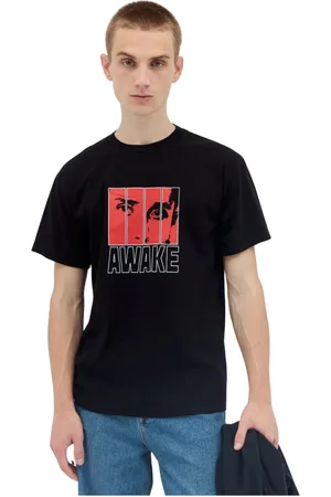 AWAKE NY Koszulki, Mężczyzna, Czarny, M, T-shirt z graficznym nadrukiem z bawełnianej dzianiny