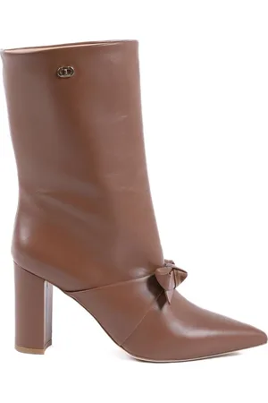 DEE OCLEPPO Buty, Kobieta, brązowy, 38 EU, Elegancka But z Kokardką i Złotym Detalem