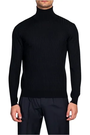 COR SINE LABE DOLI Swetry, Mężczyzna, Czarny, L, Len, Turtleneck Jumpers Stylowe Wygodne Niezbędne
