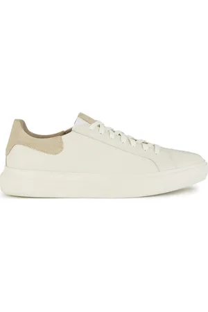 Geox Buty, Mężczyzna, Biały, 45 EU, Len, Białe Sneakersy dla Mężczyzn