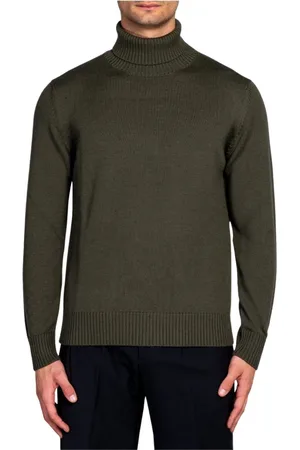 COR SINE LABE DOLI Swetry, Mężczyzna, Zielony, S, Len, Turtleneck Jumpers Essential Style Comfort