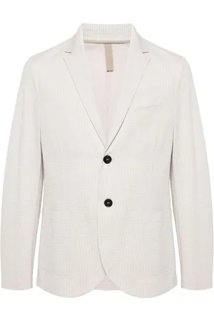 Harris Wharf London Kurtki, Mężczyzna, Beżowy, M, Bawełna, Coolmax Seersucker Blazer