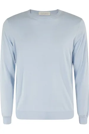 FILIPPO DE LAURENTIIS Swetry, Mężczyzna, Niebieski, M, Round-neck Knitwear