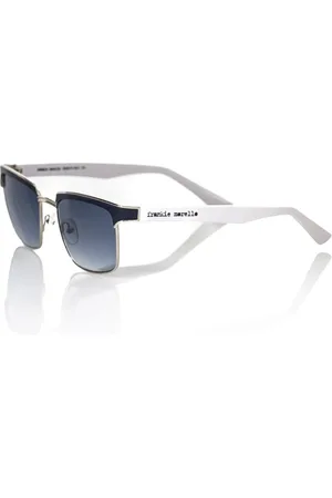 FRANKIE MORELLO Akcesoria, Mężczyzna, Czarny, ONE SIZE, Czarny Skórzany Okulary Clubmaster Niebieska Soczewka