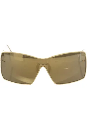 FRANKIE MORELLO Akcesoria, Kobieta, Żółty, ONE SIZE, Champagne Mirror Shield Okulary przeciwsłoneczne