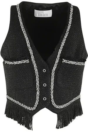 GIUSEPPE DI MORABITO Kurtki, Kobieta, Czarny, S, Stylowy Gilet dla Mężczyzn