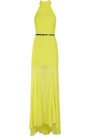 Elisabetta Franchi Sukienki, Kobieta, Żółty, M, Poliester, Elegancka sukienka na specjalne okazje