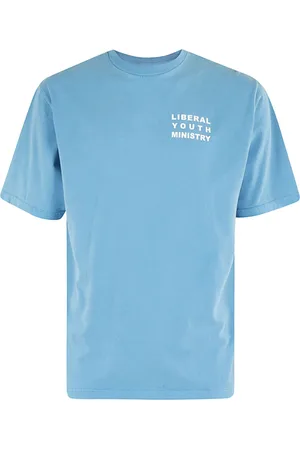 Liberal Youth Ministry Koszulki, Mężczyzna, Niebieski, S, Minimalistyczny T-shirt z logo