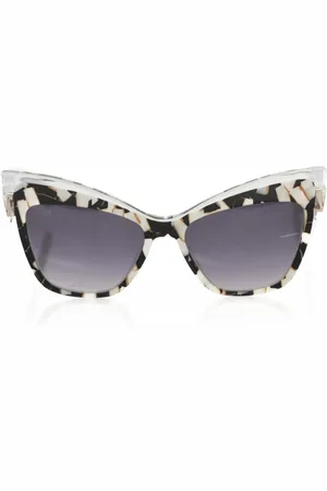 FRANKIE MORELLO Akcesoria, Kobieta, Wielobarwność, ONE SIZE, Czarne Okulary Przeciwsłoneczne Cat Eye z Perłą