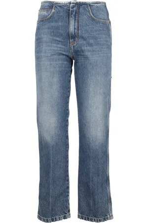 COVERT Jeansy, Kobieta, Niebieski, W27, Denim, Cropped Slim Fit Jeansy