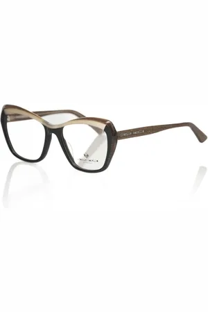 FRANKIE MORELLO Akcesoria, Kobieta, Czarny, ONE SIZE, Eleganckie Okulary Kocie Oczy Czarne Kremowe