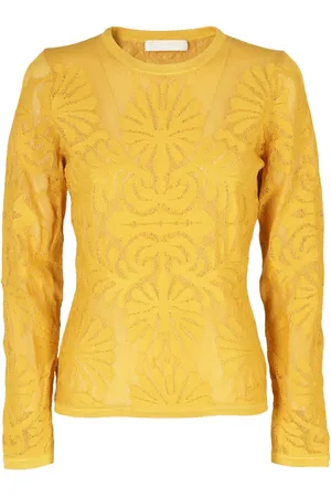 ULLA JOHNSON Swetry, Kobieta, Żółty, S, Stylowy Sweter Mira Pullover