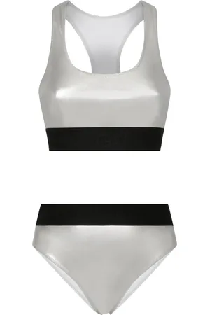 Dolce & Gabbana Stroje kąpielowe, Kobieta, Szary, M, Stylowy Bikini Kostium Kąpielowy