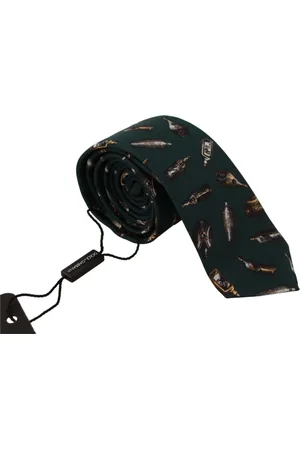 Dolce & Gabbana Akcesoria, Mężczyzna, Czarny, ONE SIZE, Czarna jedwabna muszka z nadrukiem butelki