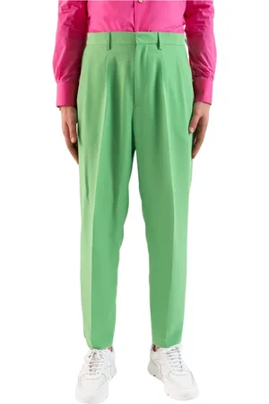 COR SINE LABE DOLI Spodnie, Mężczyzna, Zielony, L, Eleganckie Spodnie Garniturowe Pantalone