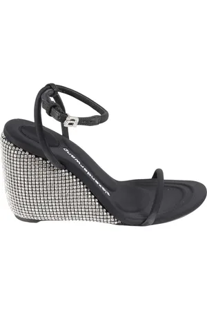Alexander Wang Buty, Kobieta, Czarny, 38 EU, Nylon, Kryształowa Sandałki na Koturnie