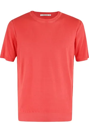KANGRA CASHMERE Koszulki, Mężczyzna, Różowy, L, Casual Bawełniany T-shirt