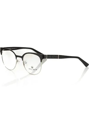 FRANKIE MORELLO Akcesoria, Kobieta, Czarny, ONE SIZE, Eleganckie Czarne Okulary Clubmaster w Geometrii