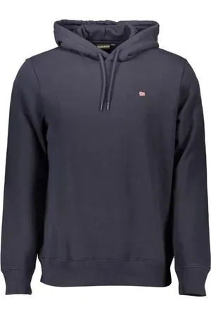 Napapijri Bluzy, Mężczyzna, Niebieski, 3XL, Niebieski bluza z kapturem z logo