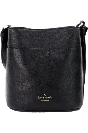 Kate Spade Torebki, Kobieta, Czarny, ONE SIZE, Czarna Skórzana Bucket Crossbody Torba