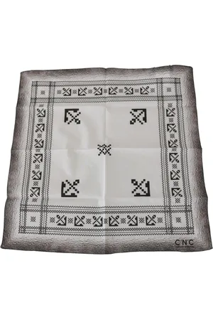 Costume National Akcesoria, Mężczyzna, Wielobarwność, ONE SIZE, Biały Bawełniany Męski Szalik Logo