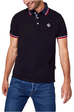 Schott NYC Koszulki, Mężczyzna, Czarny, S, Czarny Polo z Logo Patch