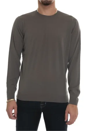 hindustrie Swetry, Mężczyzna, Szary, 4XL, Sweter z wełny merynosowej slim fit