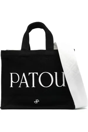 Patou Torebki, Kobieta, Czarny, ONE SIZE, Torba z nadrukiem logo w czarno-białym