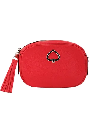 Kate Spade Torebki, Kobieta, Czerwony, ONE SIZE, Skóra, Stylowa Torba na Aparat z Zamykanym Szydełkiem
