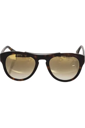 FRANKIE MORELLO Akcesoria, Mężczyzna, brązowy, ONE SIZE, Klasyczne okulary przeciwsłoneczne Havana z szkłami w kolorze szampańskim