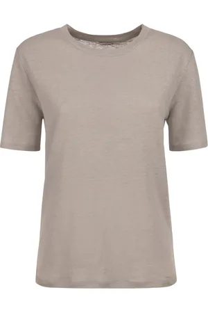KANGRA CASHMERE Koszulki, Kobieta, Szary, S, Szara Koszulka i Polo z Lnu
