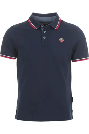 Schott NYC Koszulki, Mężczyzna, Niebieski, S, Niebieski Polo z Logo z Bawełny