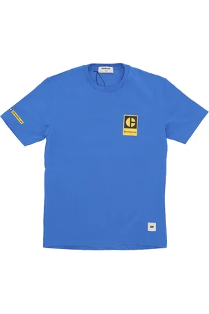 Caterpillar Koszulki, Mężczyzna, Niebieski, M, Block C Logo Tee Skydiver
