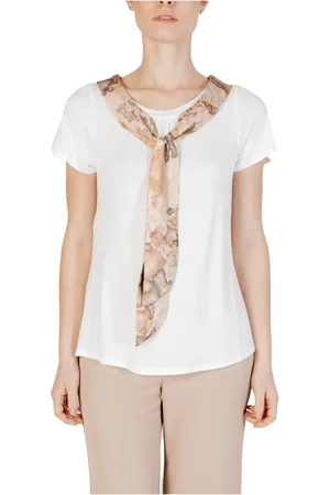 ALVIERO MARTINI 1A CLASSE Koszulki, Kobieta, Biały, S, Beżowy T-shirt z krótkim rękawem
