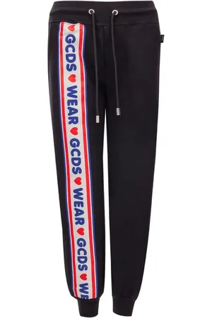 GCDS Spodnie, Kobieta, Czarny, M, Czarne Spodnie Joggingowe z Logo