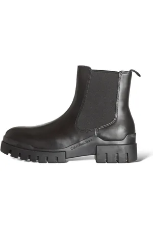 Calvin Klein Buty, Mężczyzna, Czarny, 42 EU, Skóra, Skórzane Botki Modny Styl