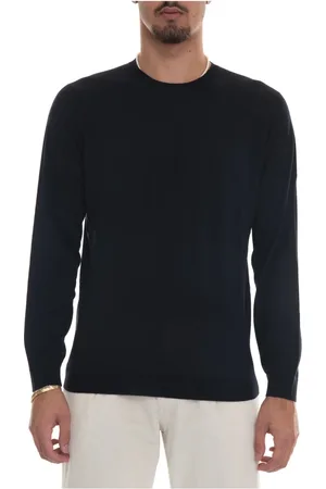 hindustrie Swetry, Mężczyzna, Niebieski, L, Sweter z wełny merynosa slim fit