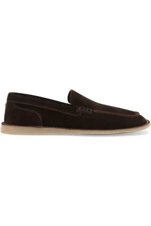 Dolce & Gabbana Buty, Mężczyzna, brązowy, 42 1/2 EU, Brązowe Płaskie Buty Z Logo